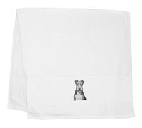Azeeda 'Wire Fox Terrier Portrait' Hand Towel - White (TL00085425) | Soft Guest Towel for Bathrooms, Kitchens, Gym and Gifts