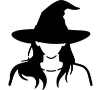 Azeeda 'Witch' Reusable Stencil - Durable Decorative Template for Painting and Spraying on Walls, Tiles, Wood, Fabric & Craft Projects - S (A6) (WS00083097)