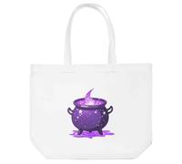 Azeeda 'Witch's Cauldron' Shopping Tote Bag - White (BG00094520) | Reusable Shopper for Groceries, Books, Work, School and Travel