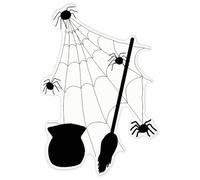 Azeeda 'Witch's Lair and Her Spiders ' Clear Premium Vinyl Decal Stickers - Waterproof, Durable & Easy to Apply - for Car Bumpers, Windows, Bins & More - XXL (720mm) (DC00160250)