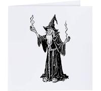 Azeeda 'Wizard Casting a Spell' Blank Greeting Card (GC00062583)