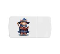 Azeeda 'Wizard Cat' Pill Box with Splitter (PI00045024)