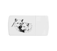 Azeeda 'Wolf Couple' Pill Box with Tablet Splitter (PI00040706)