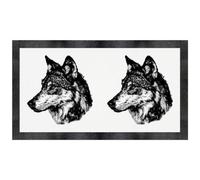 Azeeda 'Wolf Portrait' Pet Feeding Mat (PM00040740) | Placemat for Dog / Cat Food and Water Bowls, Kitchens and Floors