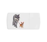 Azeeda 'Wolf Walking Chihuahua' Pill Box with Splitter (PI00046487)
