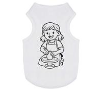 Azeeda 'Woman Using Pottery Wheel' Pet Dog/Cat T-Shirt, S (PT00161253)