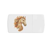 Azeeda 'Wooden Horse Bust' Pill Box with Tablet Splitter (PI00038932)