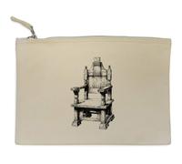 Azeeda 'Wooden Throne' Canvas Clutch Bag/Accessory Case (CL00049071)