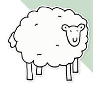 Azeeda 'Woolly Sheep' Premium Vinyl Decal Sticker - Waterproof, Durable & Easy to Apply - Ideal for Cars, Windows, Bins and More - 720mm (XXL) (DW00157204)