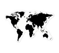 Azeeda 'World Map' Clear Premium Vinyl Decal Stickers - Waterproof, Durable & Easy to Apply - for Car Bumpers, Windows, Bins & More - Medium (100mm) (DC00126669)