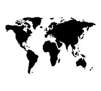 Azeeda 'World Map' Reusable Stencil - Durable Decorative Template for Painting and Spraying on Walls, Tiles, Wood, Fabric & Craft Projects - S (A6) (WS00067716)