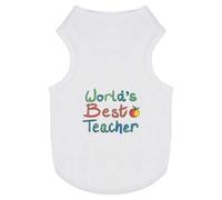 Azeeda 'World's Best Teacher' Pet Dog/Cat T-Shirt, L (PT00130563)
