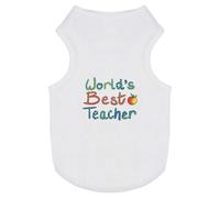 Azeeda 'World's Best Teacher' Pet Dog/Cat T-Shirt, M (PT00130562)