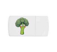 Azeeda 'Worried Broccoli' Pill Box with Tablet Splitter (PI00044907)