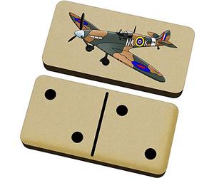 Azeeda 'WW2 Spitfire Plane' Domino Set & Box (DM00022506)