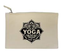 Azeeda 'Yoga Find Your Balance' Canvas Clutch Bag/Accessory Case (CL00045968)