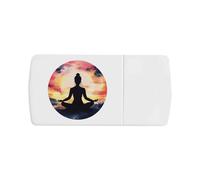 Azeeda 'Yoga Lotus Position Silhouette' Pill Box with Tablet Splitter (PI00036645)