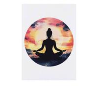 Azeeda 'Yoga Lotus Position Silhouette' Temporary Tattoo - Water Resistant, Skin-Safe, Non-Toxic Transfer (TO00088995)