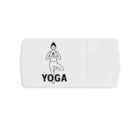 Azeeda 'Yoga Pose Meditation' Pill Box with Tablet Splitter (PI00036375)