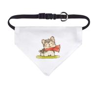 Azeeda 'Yorkshire Terrier Puppy' Pet Bandana - White, S (PD00087191) | Adjustable Dog / Cat Bandana for Walks, Photos and Parties