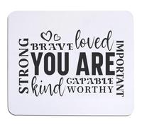 Azeeda 'You Are Strong Brave Loved Motivational Quote' Mouse Mat/Desk Pad (MO00035864)
