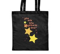 Azeeda 'You Are The Brightest Star' Classic Black Tote Shopper Bag (ZB00026604)