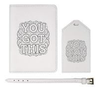 Azeeda 'You Got This' Passport Travel Set - White (PA00046716)