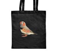 Azeeda 'Zebra Finch' Classic Black Tote Shopper Bag (ZB00019515)