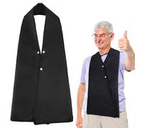 Azefnuhk 1 Pack Black Adult Bibs Scarf, Waterproof Eating Dignity Dining Protectors, Washable and Reusable Clothing Protector for Elderly Senior Citizens Men Women Eating
