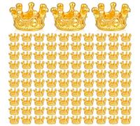 Azefnuhk 100PCS 3D Alloy Crown Charms Mini Crowns for Crafts, Vintage Crown Beads, Large Hole Spacer Beads, Suitable for DIY Jewelry Making Necklace, Bracelet, Earring, Crafting Supplies(Gold)