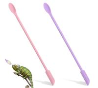 Azefnuhk 2 PCS Convenient Reptile Feeding Spoon, Long Handle Food Mixing Tool, Silicone Feed Stirring Tongs Set for Crested Gecko Bearded Dragon Gargoyle Lizard