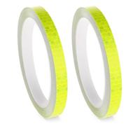 Azefnuhk 2 Pcs Neon Reflective Tape, 0.4 Inch x 26 Safety Warning Glow in The Dark Tape, High Viscosity Waterproof Durable Lasting Color Neon Tapes for Bikes Trailers Trucks (Yellow)
