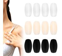 Azefnuhk 6 Pairs Bra Strap Cushion Pads, Silicone Non Slip Bra Strap Holders, Ease Shoulder Discomfort for Women, No Dents Comfort Back Protectors, Ductile Touch, Easy to Clean, 3 Color