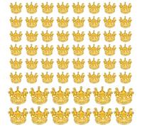 Azefnuhk 60 PCS Gold Mini Crown Beads for Crafts, Tiny 3d Alloy King Crown Charms, Queen King Crowns Beads for Jewelry Necklace Bracelet Making Supplies Diy Projects