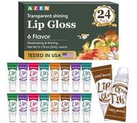 AZEN - 24 Piece Lip Gloss Set Transparent Bulk Lip Gloss Lip Oil for Dry and Cracked Lips Moisturising Nou