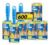 AZEN Lint Roller, Lint Rollers for Pet Hair Extra Sticky, 600 Sheets Lint Roller with 3 Upgraded Handles, 6 Roller Portable Lint Remover for Clothes, Pet Hair Remover, Lint Rollers for Clothes