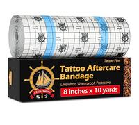 AZEN Tattoo Aftercare Bandage, 8"x 10 Yard, Tattoo Waterproof Bandage, Second Skin Tattoo Cover up Tape, Tattoo Healing Wrap, Tattoo Wrap, Tattoo Tape, Tattoo Supplies