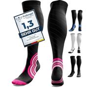 aZengear Compression Socks (20-30mmHg) Anti DVT Air Flying Knee-High Flight Travel Stockings, Swollen Legs, Varicose Veins, Running, Shin Splints Calf Pressure Support, Sports (Pink, S/M)