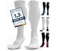 aZengear Compression Socks (20-30mmHg) Anti DVT Air Flying Knee-High Flight Travel Stockings, Swollen Legs, Varicose Veins, Running, Shin Splints Calf Pressure Support, Sports (White S/M)
