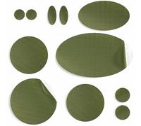 aZengear Repair Patches for Down Jackets, Puffer Coats, Waterproof, Self-Adhesive, Pre-Cut, Tear-Cold-Heat-Resistant Nylon Polyester Fabric, Fix Air Mattress, Inflatables, Tents (11 Pcs, Olive)