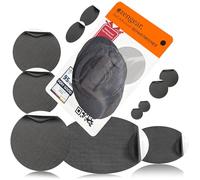 aZengear Repair Patches Waterproof, Self-Adhesive, Tear-Cold-Heat-Resistant Polyester Fabric to Fix Down Jacket, Puffer, Snowsuit, Shoe, Tent, PVC, Clothing, Upholstery (11 Pcs, Graphite)