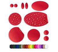 aZengear Self-Adhesive Repair Patches (30+ Colours) for Down Jackets, Puffer Coats, Tents, Upholstery - Waterproof, Tear-Cold-Heat-Resistant Nylon Polyester Fabric (11 Pcs, Red)