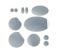 aZengear Self-Adhesive Repair Patches (30+ Colours) for Down Jackets, Puffer Coats, Tents, Upholstery - Waterproof, Tear-Cold-Heat-Resistant Nylon Polyester Fabric (11 Pcs, Silver)