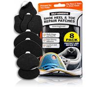 aZengear Shoe Heel Repair & Big Toe Hole Preventer Patch Kit: Stick-On, Strong Adhesive, Rip-Stop, Soft Suede, 4 Pairs Multi-Size for Sneakers, Boots, High Heels - Extends Shoe Life