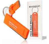 aZengear Survival Whistle with Flint Fire Starter Rod & Keyring - Loud, Pealess, Light, Thin, Waterproof - for Emergency, Hiking, Rescue, Safety, Dog Walking, EDC (Dark Orange)