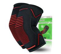 aZengear Elbow Support Brace (2 Pack) for Men, Women, Kids, Arm Compression Sleeves for Joints Tendonitis, Arthritis, Golf, Tennis, Weightlifting (Black w/Red, M)