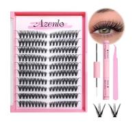 Azenlo Natural Lash Clusters Kit Wispy Eyelash Clusters 120 pcs Cluster Eyelash Extensions C Curl Individual Lashes 10-16 mm Mix Length Natural Look (Left&Right 30D KIT 120Pcs)