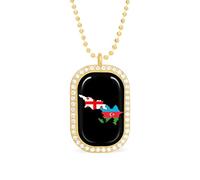 Azerbaijan And Georgia Flag Map Custom Photo Necklace Personalized Picture Pendant Memory Jewelry for Women