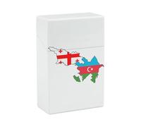Azerbaijan And Georgia Flag Map Cute Cigarette Case Smoking Box Pocket Holder Carrying Coin Pouch for Men Women
