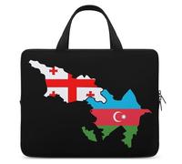Azerbaijan And Georgia Flag Map Laptop Sleeve Bag with Handle 17inch